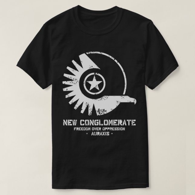 Planetside 2  Large NC Weathered Logo Classic T-Sh T-Shirt (Design Front)