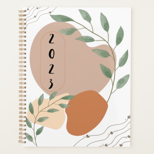 Planificateur 2023-2024 Aquarelle Boho esthétique (Devant)