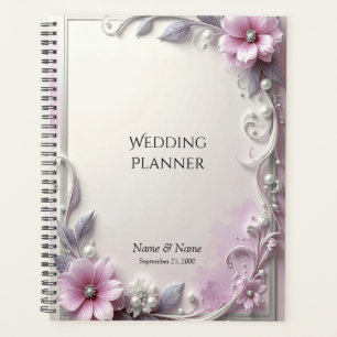 Planificateur à cadre floral rose