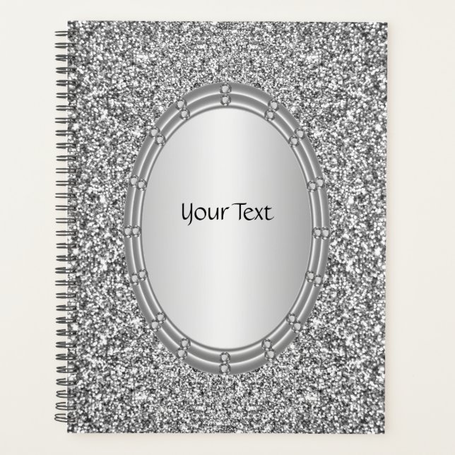 Planificateur à Cadre Pailleté Argent (Devant)