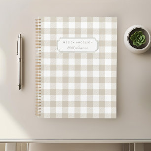 Planificateur à carreaux buffle beige rustique mod