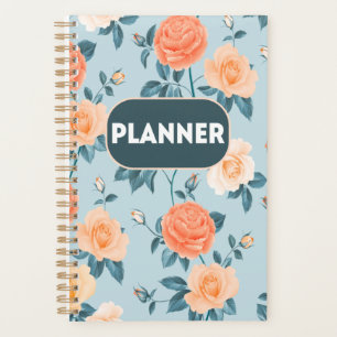 Planificateur avec couvercle à fleurs