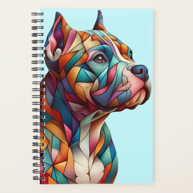 Planificateur avec cubiste multicolore Pitbull Ter (Devant)
