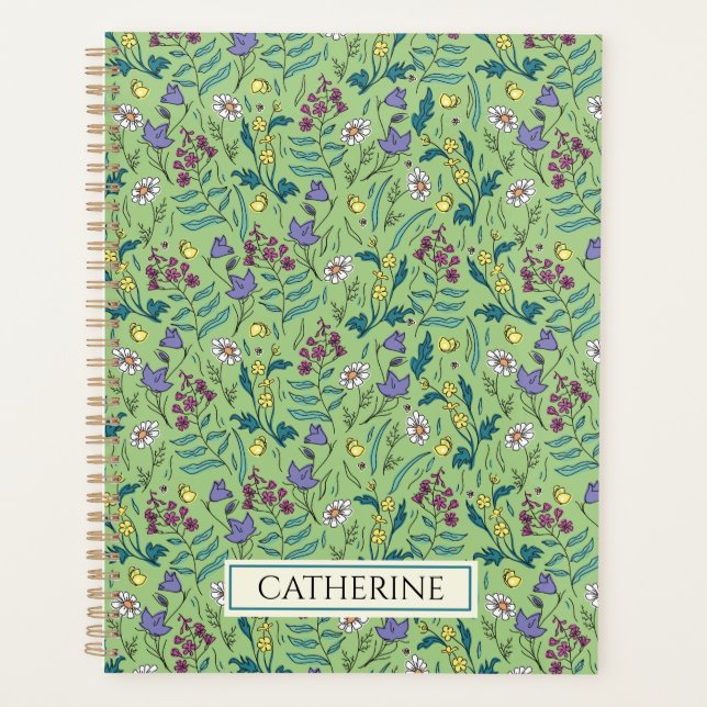 Planificateur avec motif fleur sauvage (Devant)