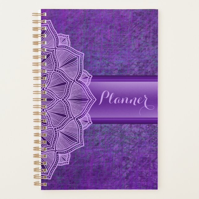Planificateur Boho Mandala Violet (Devant)