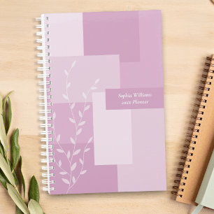 Planificateur Botanique Abstrait Mauve Rose Minima