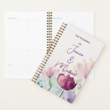 Planificateur cadeau pour Mariage floral pourpre p