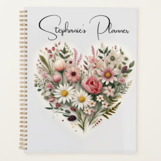 Planificateur cardiaque Fleur Personnalisé, Nom Pe