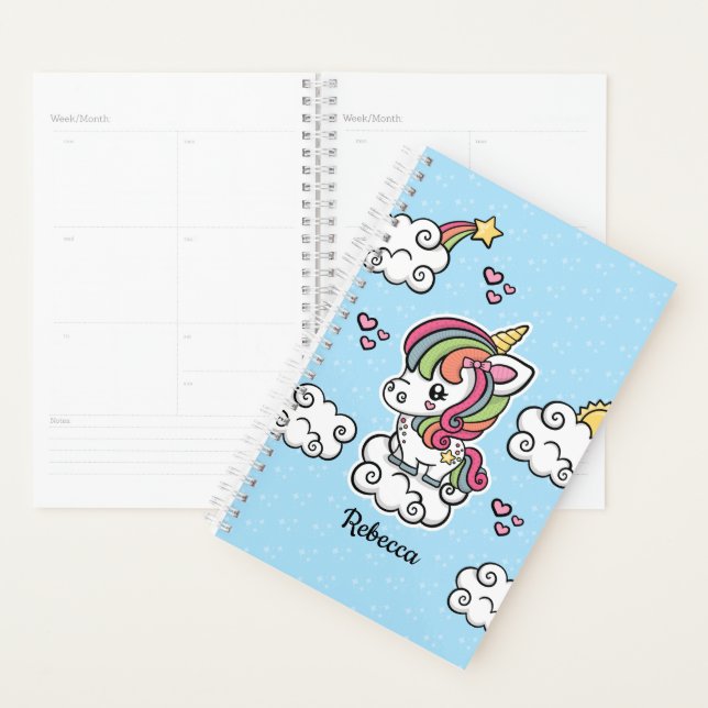 Planificateur Cute Unicorn (Devant avec enveloppe)