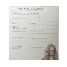 Planificateur d'affaires blanc et noir  Bloc-notes