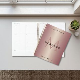 Planificateur d'affaires personnalisé en or rose