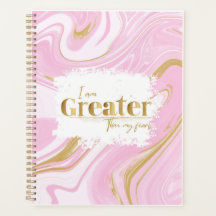 Planificateur d'Affirmation esthétique rose et or