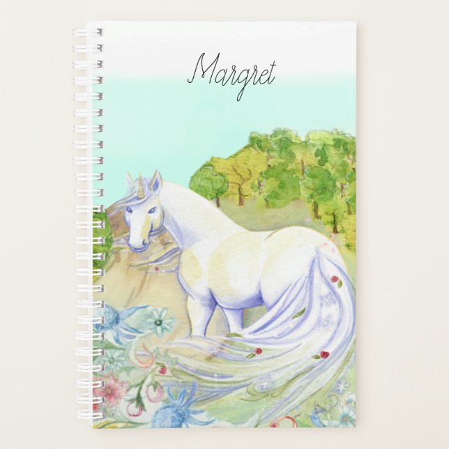 Planificateur d'aquarelle Unicorne (Devant)