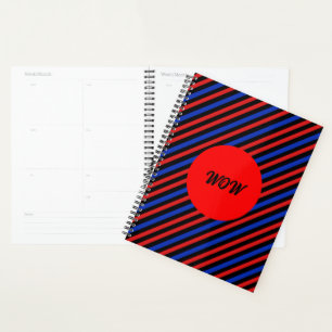 Planificateur de bandes rouge, noir et bleu
