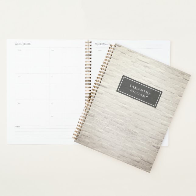 Planificateur de briques blanches personnalisées (Devant avec enveloppe)