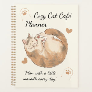 Planificateur de Café Cozy Cat Journal Kawaii Mi