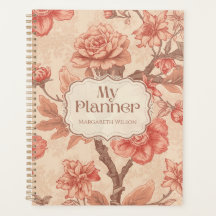 Planificateur de calendrier floral orange Cahier é