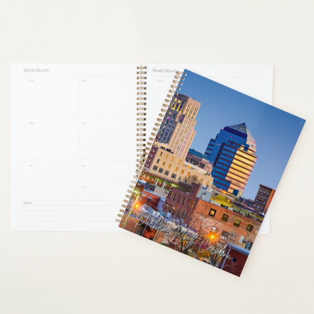 Planificateur de calendrier Skyline de Durham Nort (Devant avec enveloppe)