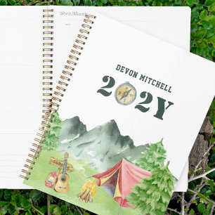Planificateur de camping en aquarelle personnalisé