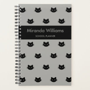 Planificateur de chats noir et gris