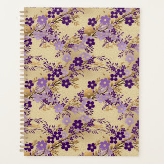Planificateur de chiyogami floral pourpre