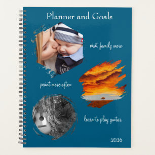 Planificateur de collage photo personnalisé bleu m