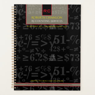 Planificateur de comptabilité monogramme