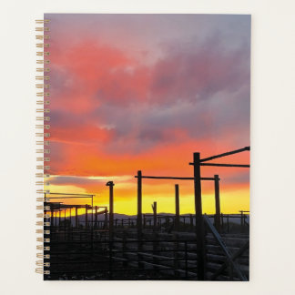 Planificateur de corral au coucher du soleil
