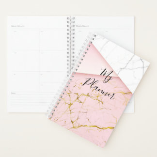 Planificateur de design en marbre rose élégant