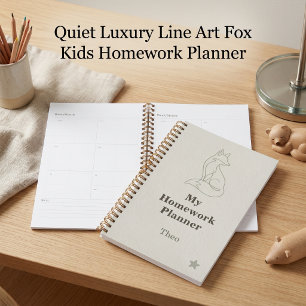 Planificateur de devoirs Line Art Fox Kids Luxe di