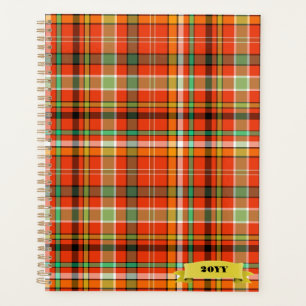 Planificateur de jour personnalisé Orange Plaid