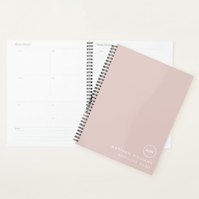 Planificateur de monogramme personnalisé minimal (Devant avec enveloppe)