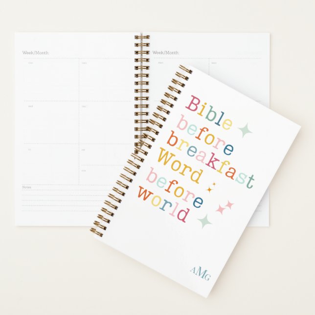 Planificateur de monogramme pour l'auteure de la B (Devant avec enveloppe)