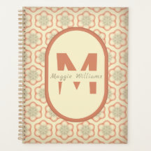 Planificateur de monogrammes rétro moderne personn