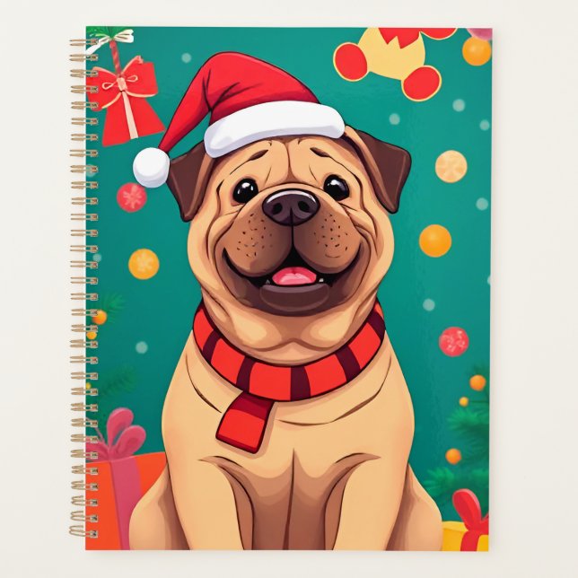Planificateur de Noël Chien Mignon Chapeau de Père (Devant)