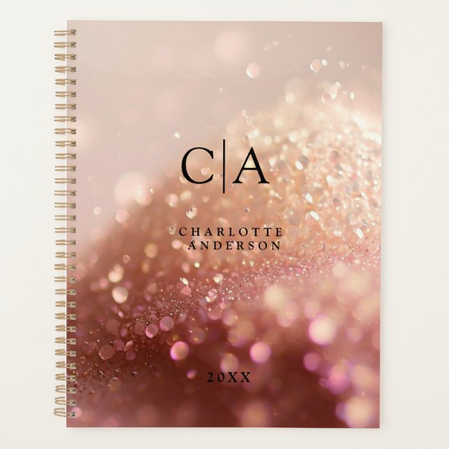 Planificateur de Parties scintillant Monogrammes (Devant)