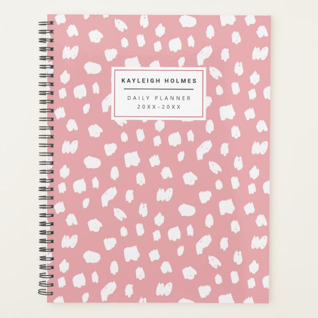 Planificateur de points en dalmate rose (Devant)