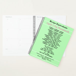 Planificateur de recettes rose verte