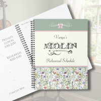 Planificateur de répétition de violon floral rose