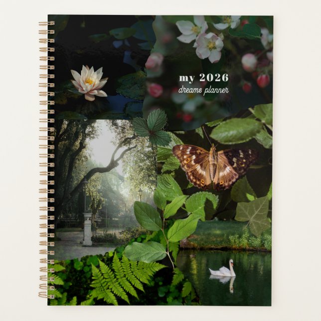 Planificateur de rêves de forêt verte en collage (Devant)