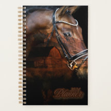 Planificateur de style Barnyard avec cheval et gra