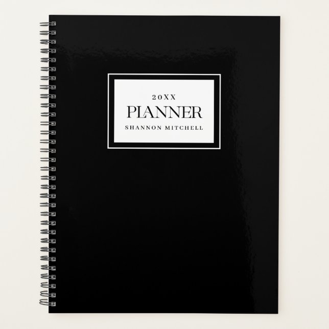Planificateur de travail personnalisé Noir hebdoma (Devant)