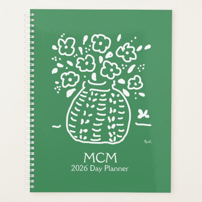 Planificateur de vase posy vert (Devant)