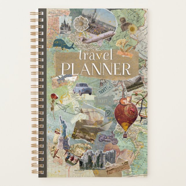 Planificateur de voyage Collage vintage (Devant)
