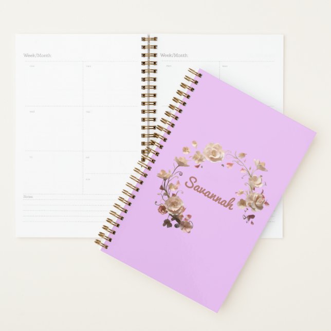 Planificateur d'élégance florale personnalisé (Devant avec enveloppe)