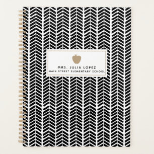 Planificateur d'enseignants Boho Herringbone