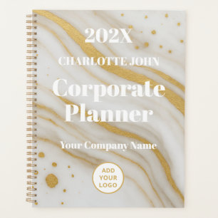 Planificateur d'entreprise Marbre Or Luxe 2026