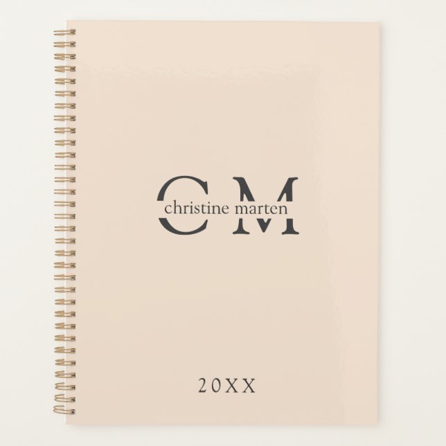 Planificateur d'initiales monogrammes minimal mode (Devant)