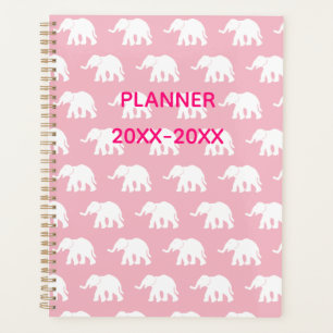 Planificateur éléphant rose et blanc