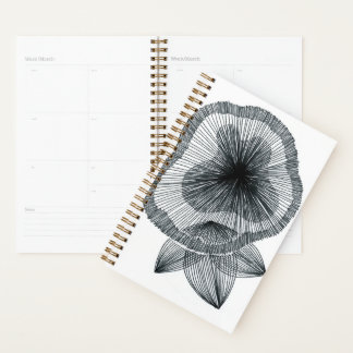 Planificateur en spirale de fleurs en lignes radia